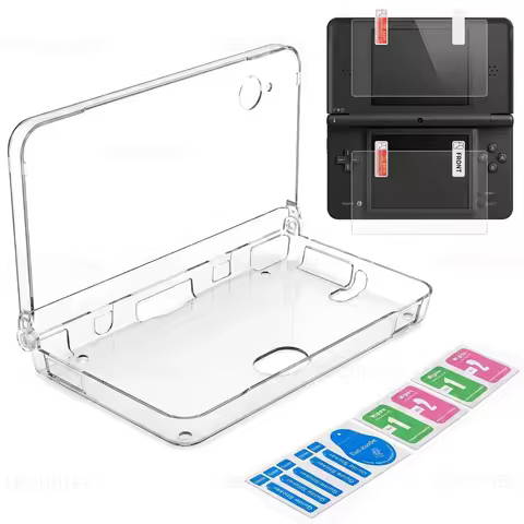 Clear Crystal+Screen Protector for DSI NDSi XL LL Console PC Protective Shell Transparent Skin Case 