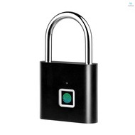 Smart Fingerprint Padlock Rechargeable Keyless 10 Fingerprints Morse Code Emergency Unlocking Easy Operation IP56 Waterproof Anti-theft Security Padlock Door Luggage Backpack Lock