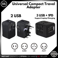 SG🚚 | Universal Compact Travel Adapter Wall Plug with USB PD ports