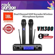 JBL VM-200 VM-300 Dual Channel UHF Karaoke Wireless Microphone System With 2 X Hand-Held Microphone 