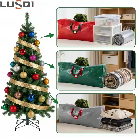 LUSQI 7.5-9ft Christmas Tree & Home Decor Waterproof Storage Bag Multifunctional Oxford Cloth Organi