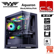 Armaggeddon Aquaron M-ATX & ATX PRO Transparent view PC Case - Black/White/Pink