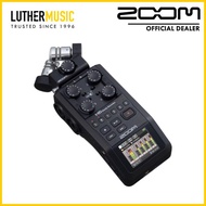 [OFFICIAL DEALER] Zoom H6 Digital Handy Recorder with Interchangeable Microphone System for Audio (Black)