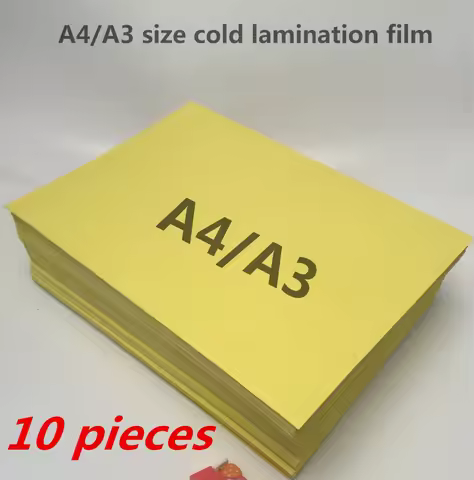 10 pieces High Quality A4/A3 Laminating Film, High Quality Cold Laminating Film For Photo with yello