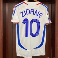 Time Shirt [Send within 12 Hours-Retro Football World Cup 2006 France White 10 Zidane 12 Henry T-Shi