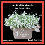 (1 stalk) Artificial Babybreath / Bunga Hiasan Kecil Untuk Gubahan Bunga Flower Bouquet