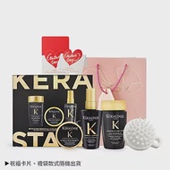 【母親節禮物】KERASTASE 卡詩 黑鑽極萃逆時奢華禮盒組(髮浴80ml+髮膜75ml+玫瑰香氛露50ml+頭皮按摩梳)附母親節祝福卡片+手提禮袋-航空版