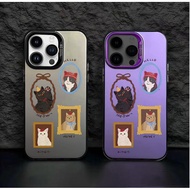 Cat photo frame Csing HP Silver Color Mtte Premium Silver nti Jtuh Hrd Cse For Oppo A3X 16 3S 5s 12 