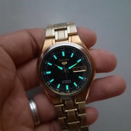 JDM Seiko 5 Automatic SNKG28J1 Black Gold Elegan SNKG28 Semi Military 7s26-03E0