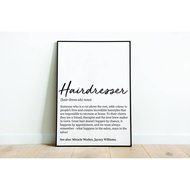 MG Global Hairdresser Personalised Definition Print - 20 Colors Option - 11x17 16x24 24x36 Artwork H