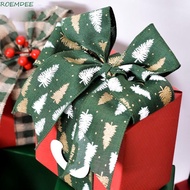 ROEMDEE 9Metres/roll Christmas Ribbons, Cartoon Christmas Tree DIY Wreath Bows Ribbons, Printed Sati