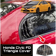 2Pcs Honda Civic FD 2006-2012 Window Triangle Cover Glossy Black Sporty Look Civic FD Accessories