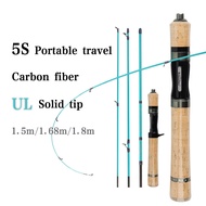 1.5m/1.68/1.8m/UL Ultralight fishing rod Portable travel rod shrink rod spinning rod baitcasting rod