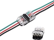Mavelovs Low Voltage Wire Connectors, Quick Solderless Wire Connectors, 3 Pin Small Wire Connectors 20-24 Gauge Wire Splice, 2 Way 3 Pins 24 Pack