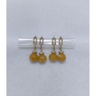 Gmmissy Yellow jade 14k gold earring 黄玉14k金耳环