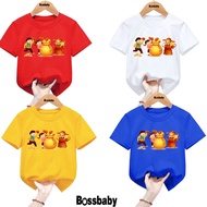 CNY t-shirt for boys and girls with golden bag image for children from 6kg-30kg.AT32.