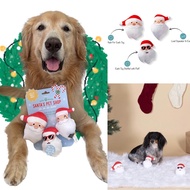 Fringe Studio Mini Dog Toy Set, Santa Heads Christmas Gift idea, Set of 3