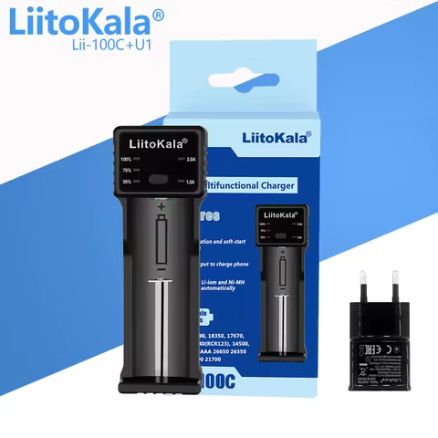 LiitoKala Lii-100 Lii-100B Lii-100C 18650 Battery Charger For 26650/18350/16340/18500/AA/AAA 3.7V 1.