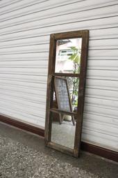 [唐青古物商行]改造 早期木窗框雙面鏡子 no.56122120708