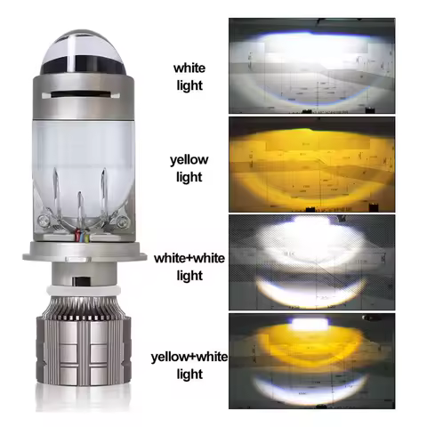 H4 Mini Lens Projectors 140W LED Headlight Auto Hi/Lo Beam 90000LM Canbus Lamp with White/Yellow Col
