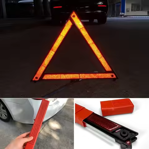 Car Tripod Folded Stop Sign Reflector Car Emergency Breakdown Warning Triangle Red Reflective Safety