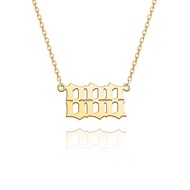 Angel Number Necklace 111 222 333 444 555 666 777 888 999 Necklace Silver Old English Necklace Gold 