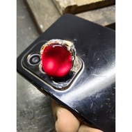 cincin batu akik Yaman hitam suluh merah