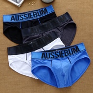 New Aussie Bum Men Quality Plain Makapal Cotton Briefs Man Unides Underwear
