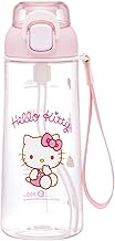 Skater PSHPO6 Sanrio Hello Kitty Push-Type Straw Clear Water Bottle, 21.2 fl oz (630 ml), For Kids, 
