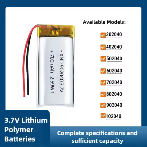 902040 3.7V 1000mAh Li-Polymer Battery 302040 402040 502040 602040 702040 802040 102040 Rechargeable