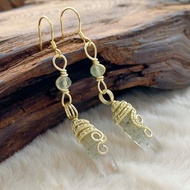 【喜馬拉雅水晶】白水晶原石手作耳環 / 漸變色