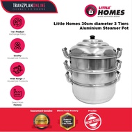 Little Homes  Aluminium 3 Tiers Steamer 30cm Pengukus Kitchen Appliances Barang Elektrik Dapur Steamer Pot Electric