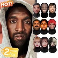2Pcs 3D Printed Celebrity Balaclava Funny Face Mask UV Protection Sunscreen Ronaldo Messi Mr. Bean I
