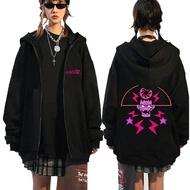 Rock Band Gorillaz Skeleton Graphic Zipper Hoodie Gothic Oversized Zip Up Sweatshirt Man Hip Hop Zip