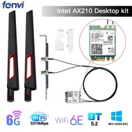 3000Mbps 802.11ax Wi-Fi 6E Desktop Kit Intel AX200 AX210 Antenna For Bluetooth 5.2 Card 2.4G/5Ghz MU
