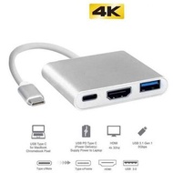 Type-C to HDTV Multi-Port Adapter with Power delivery , 4K HDMI Output USB C Port &amp; USD3.0 Fasting Charging Port