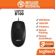 Logitech B100 Optical Mouse USB Wired 1000 DPI 3 Buttons Optical Tracking Scroll Wheel