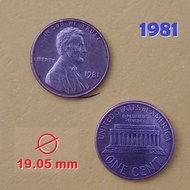1 Cent Abraham Lincoln 1981 COIN - 1989