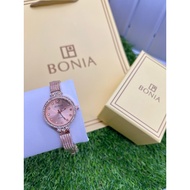 [ PREMIUM ITEMS✅ ] New BONIA Diamond Rosegold Jam Tangan Wanita Stainless Steel Ladies Luxury Women 