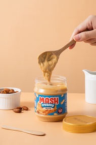 Mash Creamy Peanut Butter (เนยถั่วคลีน ทาขนมปัง ชนิดบดละเอียด) Non GMO & Gluten FREE US Recipe 340g