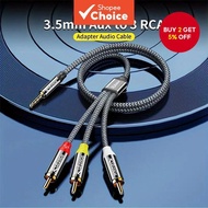 Riksoin 3.5mm to RCA AV Camcorder Video Cable, 3.5mm Male to 3RCA Male Plug Stereo Audio Video AUX C