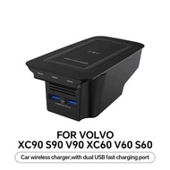 Suitable for Volvo XC90 S90 V90 XC60 S60 V60 Car Wireless Charger USB Charger