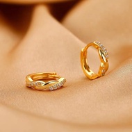 916 Gold Earrings 916 Gold Round Earrings Drill Twist Earrings / Trendy Circle Earrings gold 916