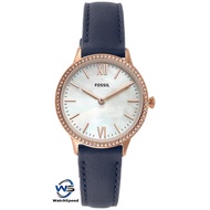 Fossil FS5569 Quartz Addison Three-Hand Analog Rose Gold Stainless Steel Case Navy Blue Leather Men's Watch