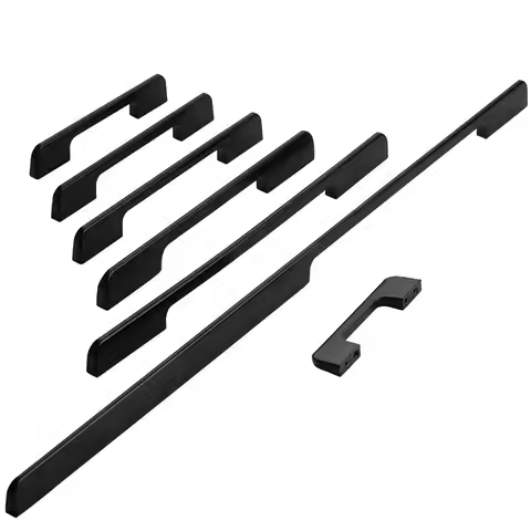 KK&FING 1PC Modern Kitchen Handles Furniture Black Aluminum Home Improvement Wardrobe Cupboard Drawe