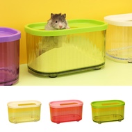 Hamster Play Area Pet Toilet Hamster Sand Bath Transparent Sand Bath House for Hamsters Easy to Clean Stress Relief Digging Supply Non-slip Cage Accessory with Anti-sand Baffle Favorite