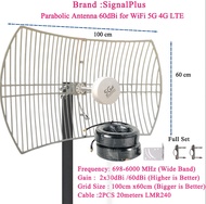 SignalPlus HyperWave Parabolic Antenna 60dBi for Prepaid WiFi 5G 4G 698-6000MHz Super Galaxy Uplift 