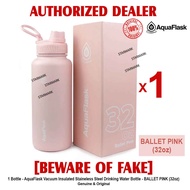 AQUAFLASK 32oz BALLET PINK Aqua Flask Wide Mouth with Flip Cap Spout Lid Flexible Cap Vacuum Insulated Stainless Steel Drinking Water Bottle Bottles or Tumbler Tumblers Authentic - 1 Bottle