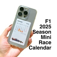 F1 2025 Season Mini Race Calendar - 1 Card Formula [Downforce Studio]