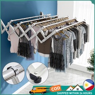 Wall Mounted Clothes Rack Hanger Drying Rack Retractable Sampayan Stainless Foldable Outdoor Telescopic Clothes Hanger